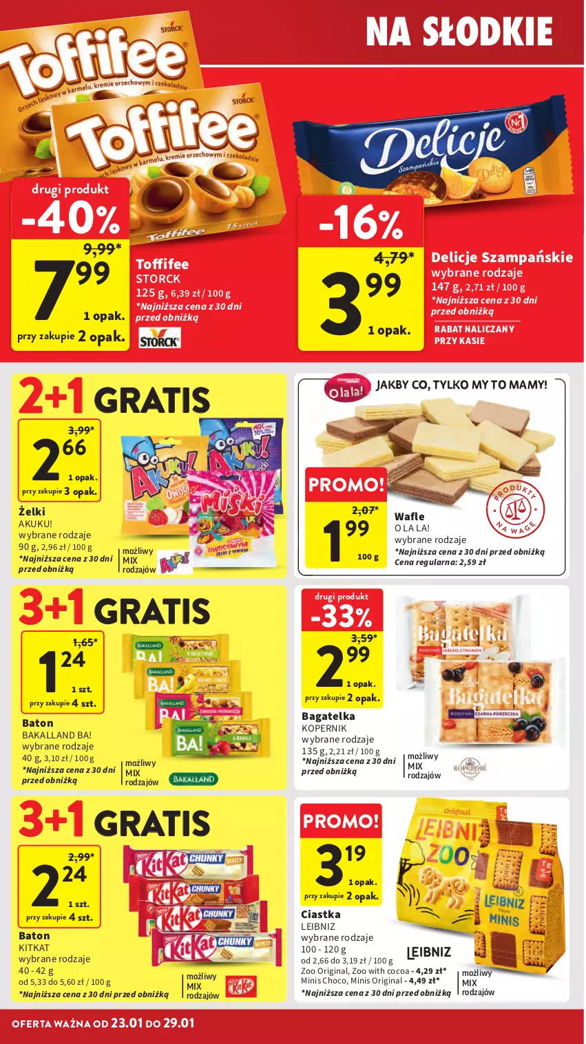 Gazetka promocyjna Intermarche - Gazetka promocyjna - ważna 23.01 do 29.01.2025 - strona 22 - produkty: Ba!, Bakalland, Baton, Ciastka, Delicje, Gin, Gra, Wafle