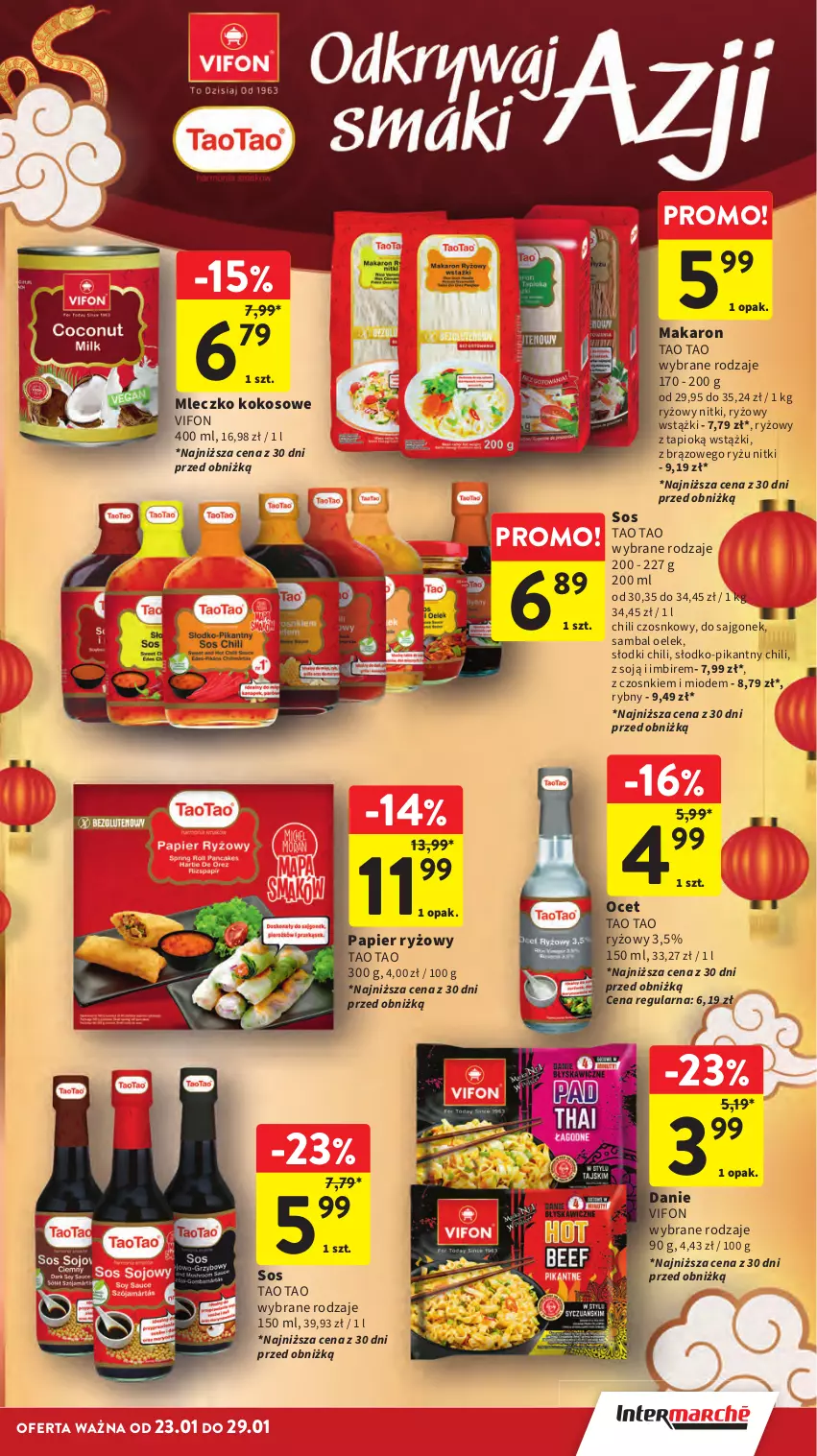 Gazetka promocyjna Intermarche - Gazetka promocyjna - ważna 23.01 do 29.01.2025 - strona 25 - produkty: Imbir, Kokos, Makaron, Mleczko, Ocet, Papier, Papier ryżowy, Ryż, Sos