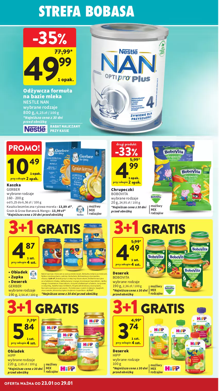 Gazetka promocyjna Intermarche - Gazetka promocyjna - ważna 23.01 do 29.01.2025 - strona 26 - produkty: Banany, BoboVita, Brzoskwinie, Bukiet, Bukiet warzyw, Deser, Fa, Gerber, Gra, HiPP, Inka, Jabłka, Kalafior, Królik, Kurczak, Mango, Morela, Ryż, Ser, Serek, Sos, Spaghetti, Warzywa