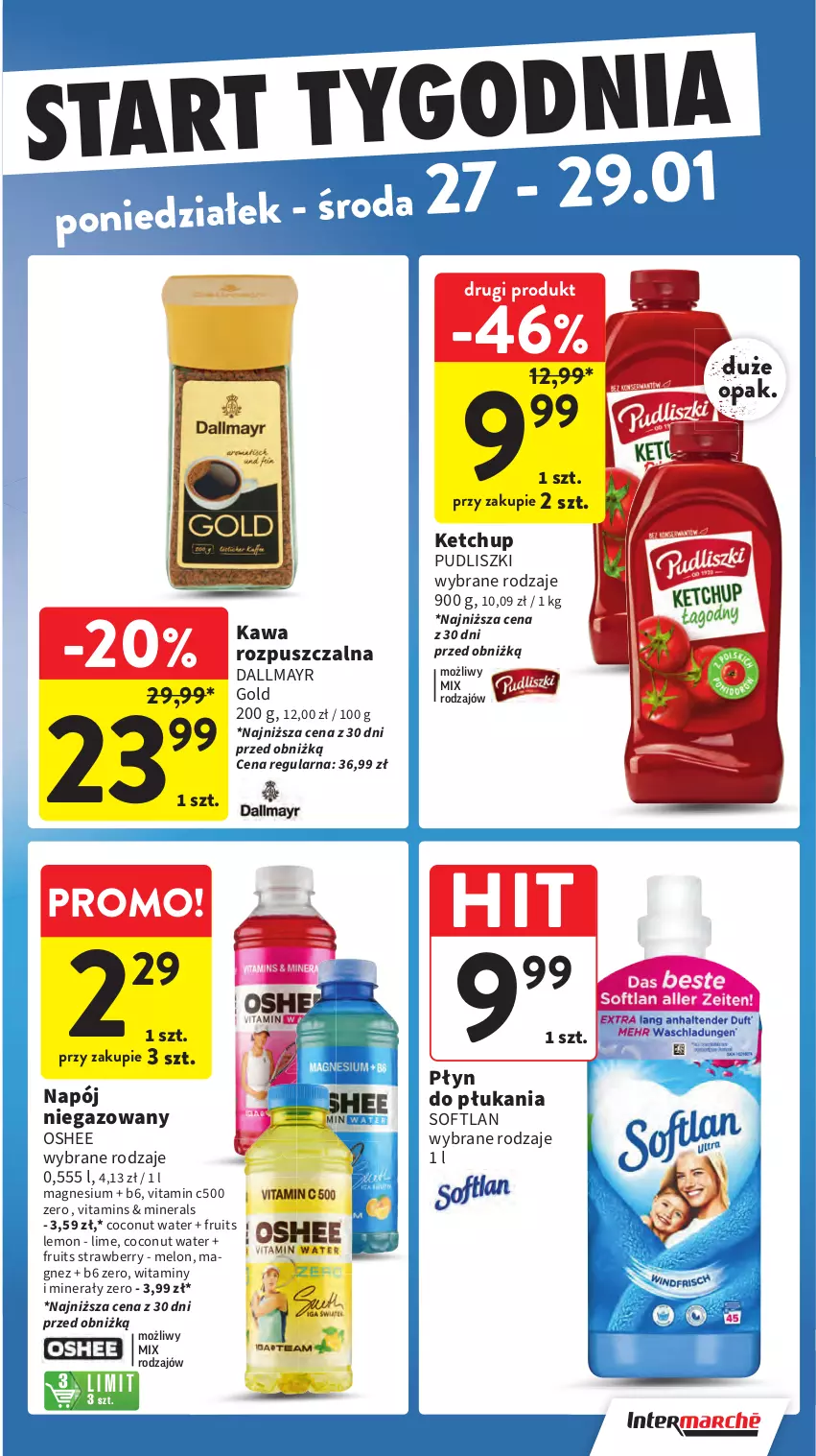 Gazetka promocyjna Intermarche - Gazetka promocyjna - ważna 23.01 do 29.01.2025 - strona 35 - produkty: Dallmayr, Kawa, Kawa rozpuszczalna, Ketchup, Magnez, Melon, Napój, Napój niegazowany, Oshee, Płyn do płukania, Pudliszki