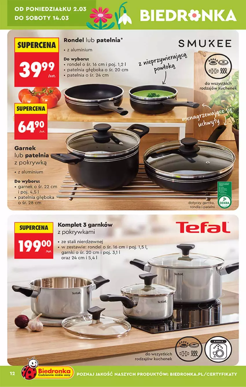 Gazetka promocyjna Biedronka - Okazje Tygodnia - ważna 28.02 do 14.03.2026 - strona 12 - produkty: Garnek, Patelnia, Rondel