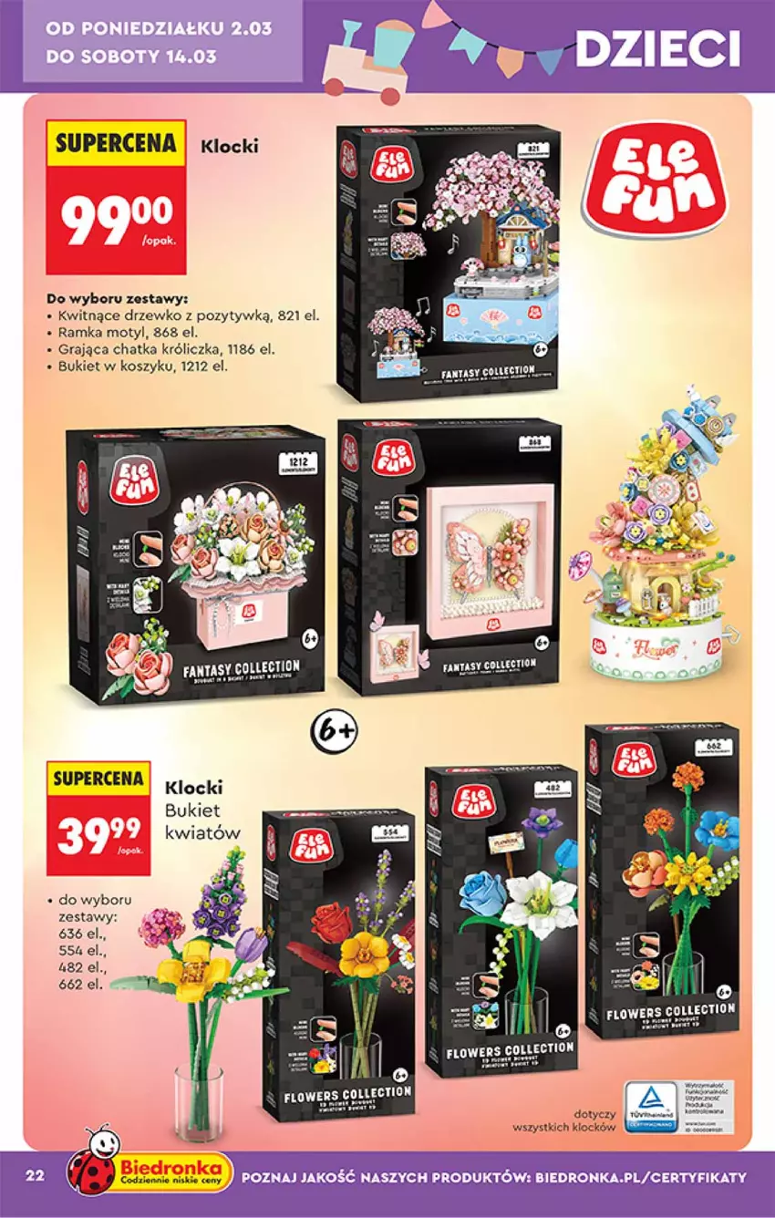 Gazetka promocyjna Biedronka - Okazje Tygodnia - ważna 28.02 do 14.03.2026 - strona 22 - produkty: Bukiet, Fa, Fanta, Gra, Klocki, Kosz, Ramka