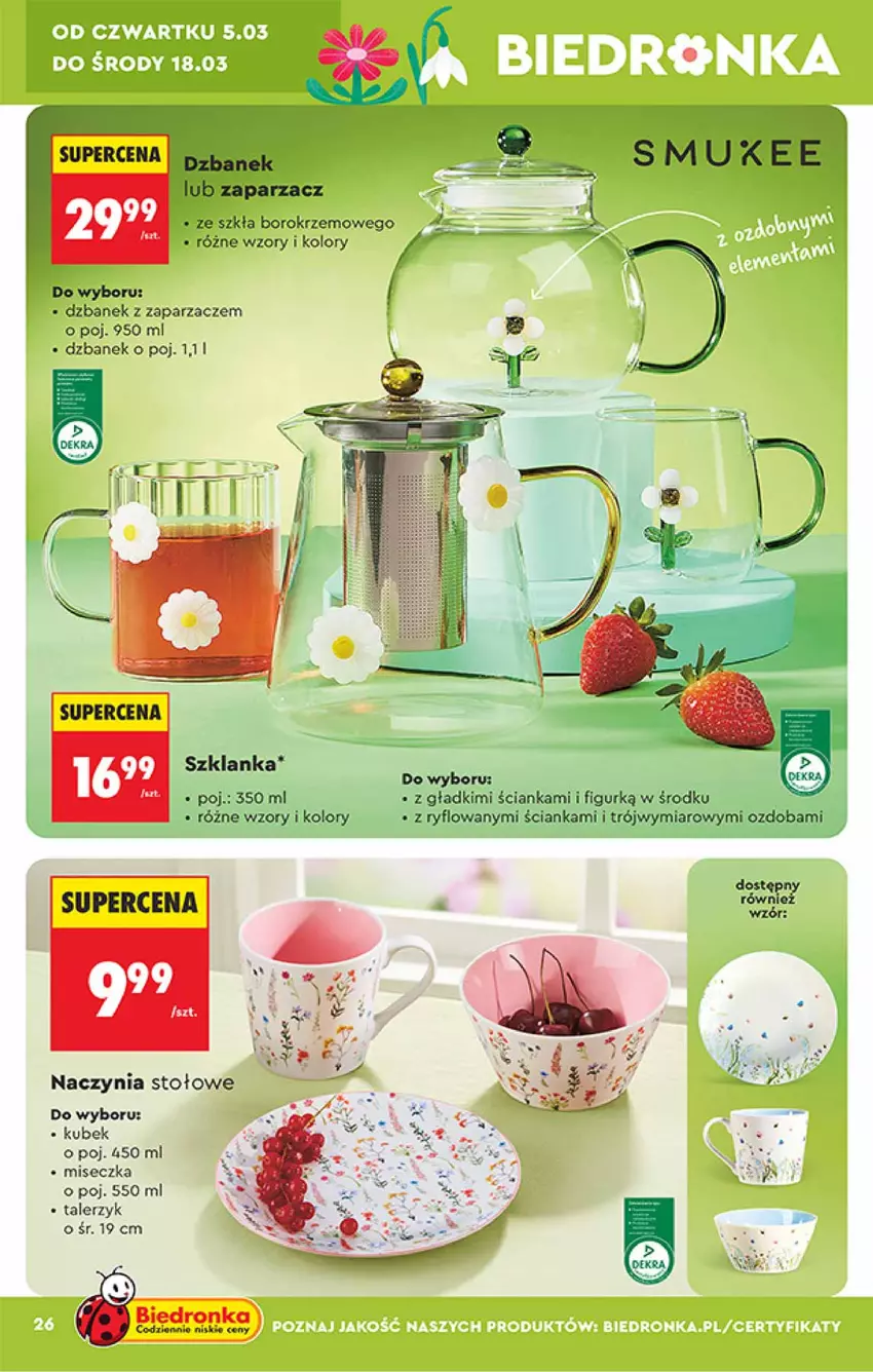 Gazetka promocyjna Biedronka - Okazje Tygodnia - ważna 28.02 do 14.03.2026 - strona 26 - produkty: Dzbanek, Kubek, Miseczka, Ozdoba, Talerz, Talerzyk, Zaparzacz