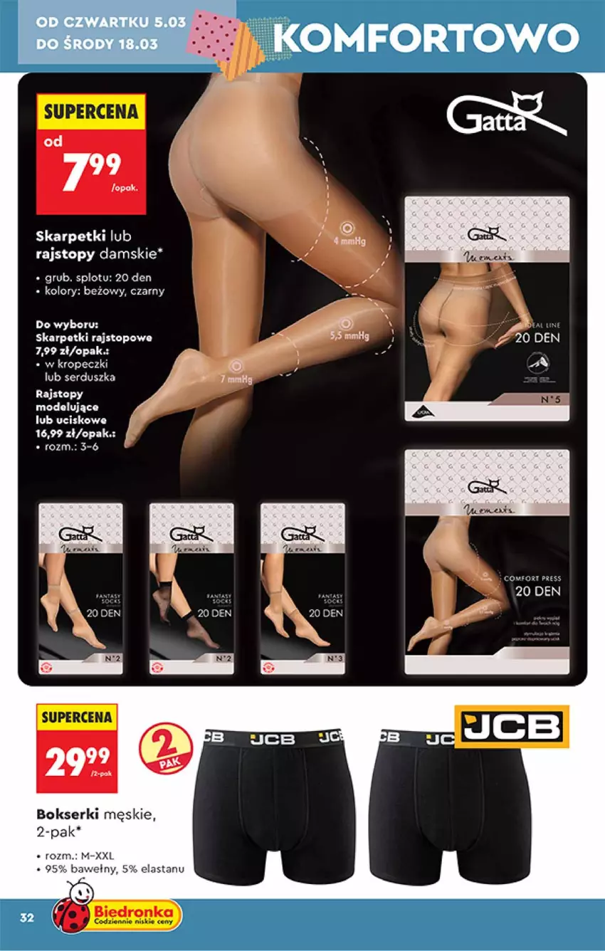 Gazetka promocyjna Biedronka - Okazje Tygodnia - ważna 28.02 do 14.03.2026 - strona 32 - produkty: Bokserki, Karp, Rajstopy, Ser, Skarpetki, Top