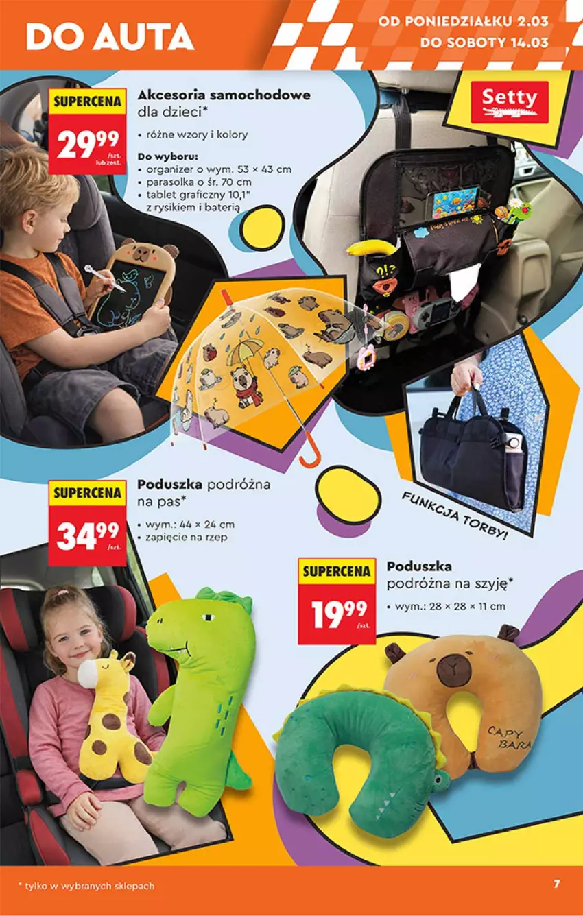 Gazetka promocyjna Biedronka - Okazje Tygodnia - ważna 28.02 do 14.03.2026 - strona 7 - produkty: Dzieci, Gra, Organizer, Parasol, Poduszka, Tablet