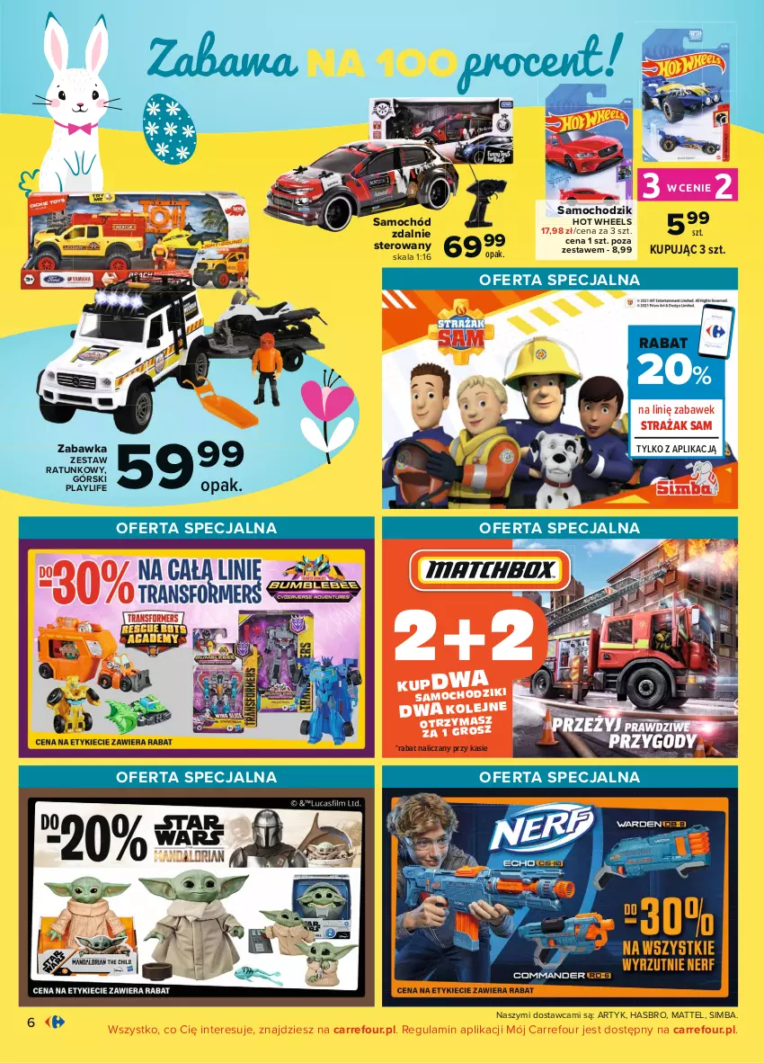 Gazetka promocyjna Carrefour - Gazetka Co masz dla mnie, zajączku? - ważna 15.03 do 03.04.2021 - strona 6 - produkty: Chodzik, Hasbro, Hot Wheels, Mattel, Samochód, Zabawka