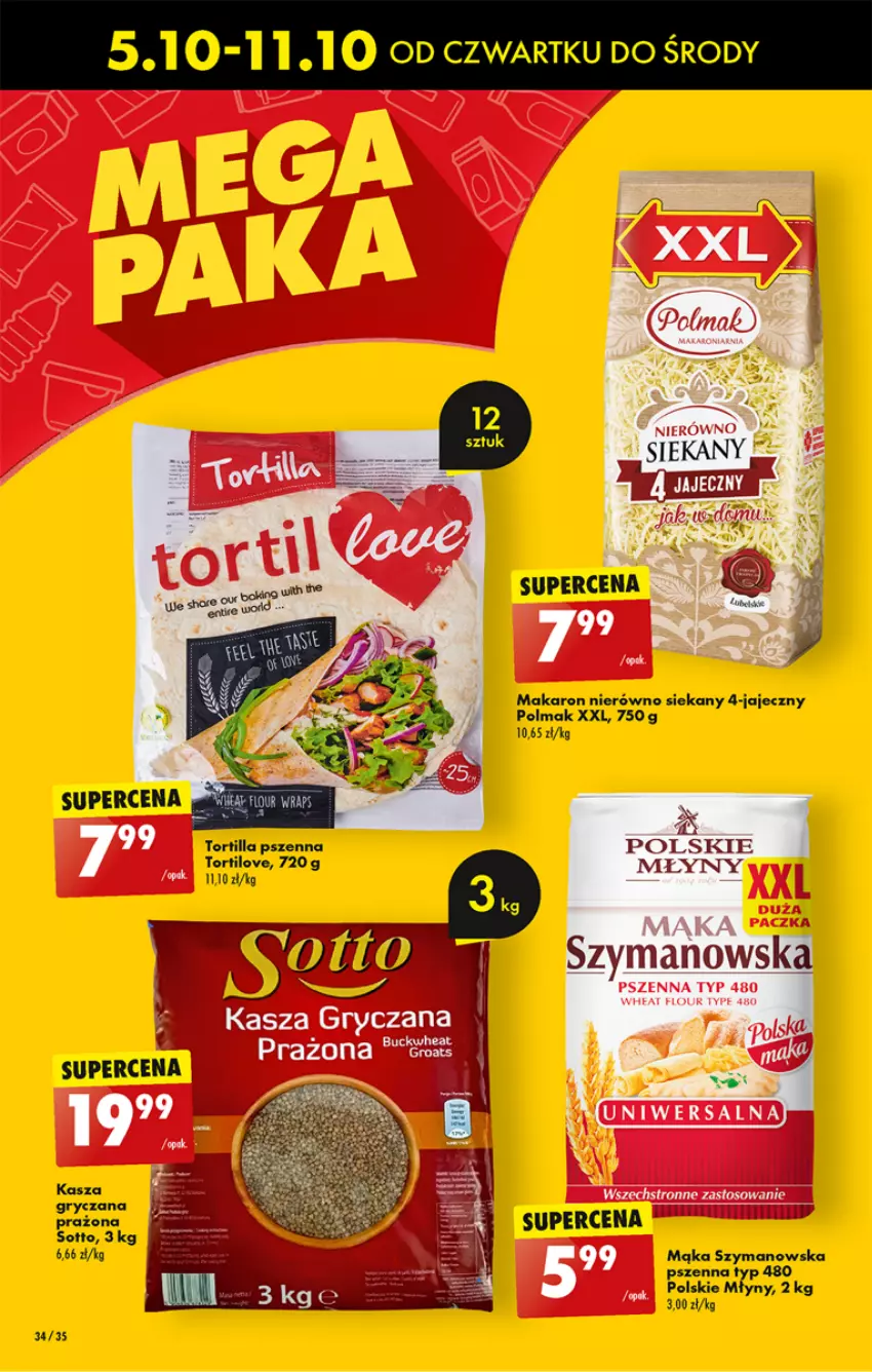 Gazetka promocyjna Biedronka - Od czwartku - ważna 05.10 do 11.10.2023 - strona 36 - produkty: Mąka, Makaron, Olma, Polskie Młyny, Tortilla