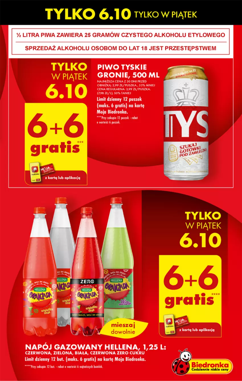 Gazetka promocyjna Biedronka - Od czwartku - ważna 05.10 do 11.10.2023 - strona 5 - produkty: Gra, Hellena, Napój, Napój gazowany, Piwa, Piwo, Tyskie