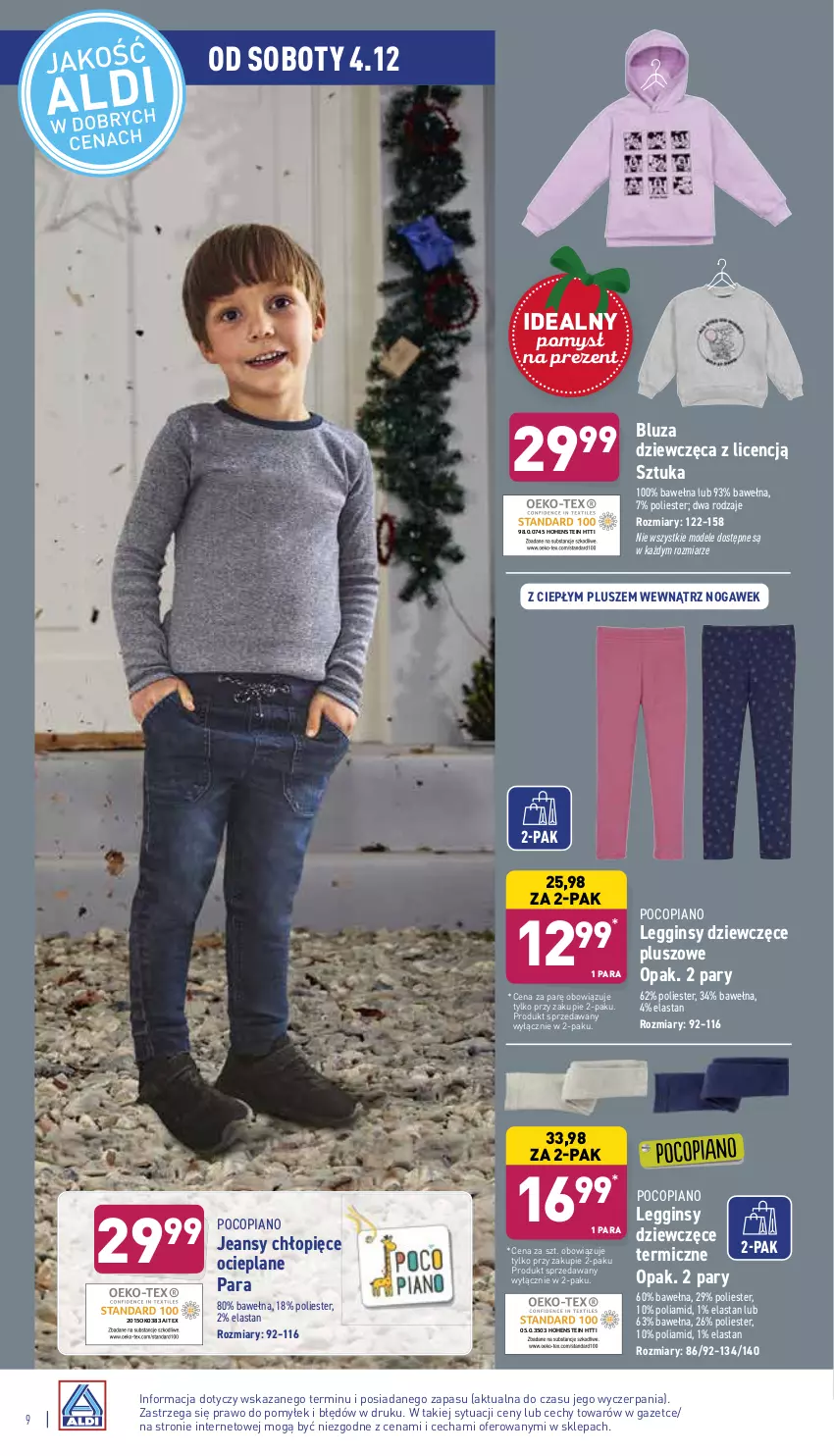 Gazetka promocyjna Aldi - Katalog Moda i Dom - ważna 01.12 do 04.12.2021 - strona 9 - produkty: Bluza, Gin, Legginsy, Pocopiano, Wełna