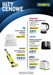 Gazetka promocyjna Makro - Ulotka Hity cenowe - Gazetka - ważna od 17.02 do 17.02.2024 - strona 2 - produkty: Mop, Czajnik elektryczny, Czajnik, Toster, Opiekacz do kanapek, Zelmer, Braun