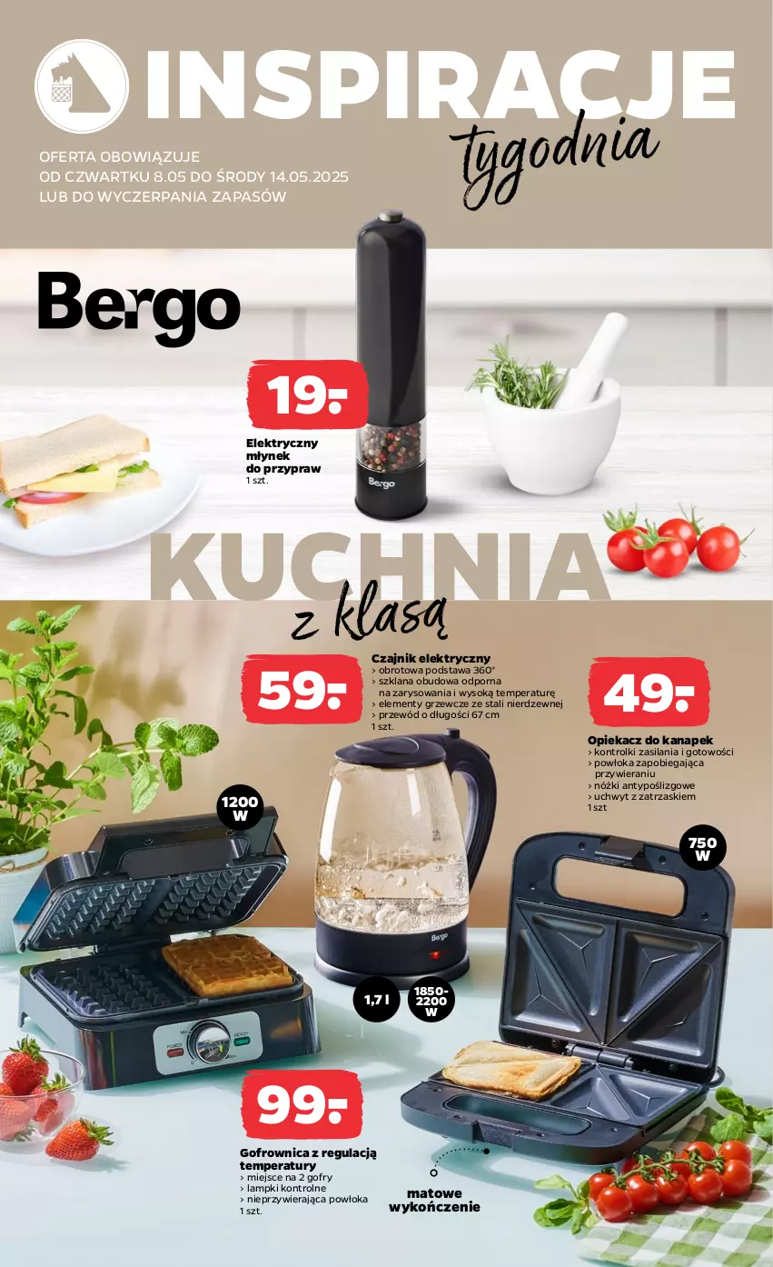 Gazetka promocyjna Netto - Od Czwartku Przemysłowa - ważna 08.05 do 14.05.2025 - strona 2 - produkty: Czajnik, Czajnik elektryczny, Gofrownica, Gofry, Kuchnia, LANA, Młynek, Opiekacz do kanapek, Por, Przewód, Rolki, Silan, Sok
