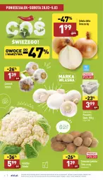 Gazetka promocyjna Aldi - Pełny katalog - Gazetka - ważna od 05.03 do 05.03.2022 - strona 2 - produkty: Piec, Cebula, Kalafior, Warzywa, Czosnek, Ziemniaki, Owoce