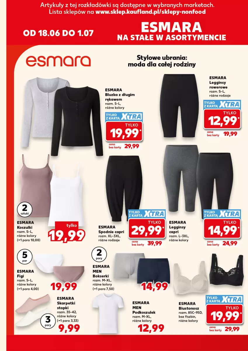 Gazetka promocyjna Kaufland - Kaufland - ważna 18.06 do 01.07.2026 - strona 10 - produkty: Biustonosz, Bokserki, Figi, Gin, Karp, Kosz, Legginsy, Moda, Podkoszulek, Rower, Ser, Skarpetki, Spodnie, Top, Ubrania
