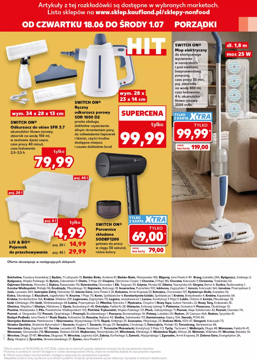 Gazetka promocyjna Kaufland - Kaufland - ważna 18.06 do 01.07.2026 - strona 19 - produkty: Akumulator, BIC, Chrzan, Dior, Fa, Inka, Mop, Narożnik, Odkurzacz, Orka, Parownica, Piast, Podlaski, Pojemnik, Por, Rum, Sok, Sos, Top, Wino