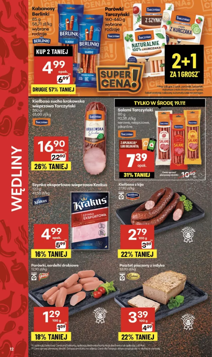 Gazetka promocyjna Delikatesy Centrum - Franczyza DC46 Czwartek - ważna 13.11 do 19.11.2025 - strona 12 - produkty: Parówki