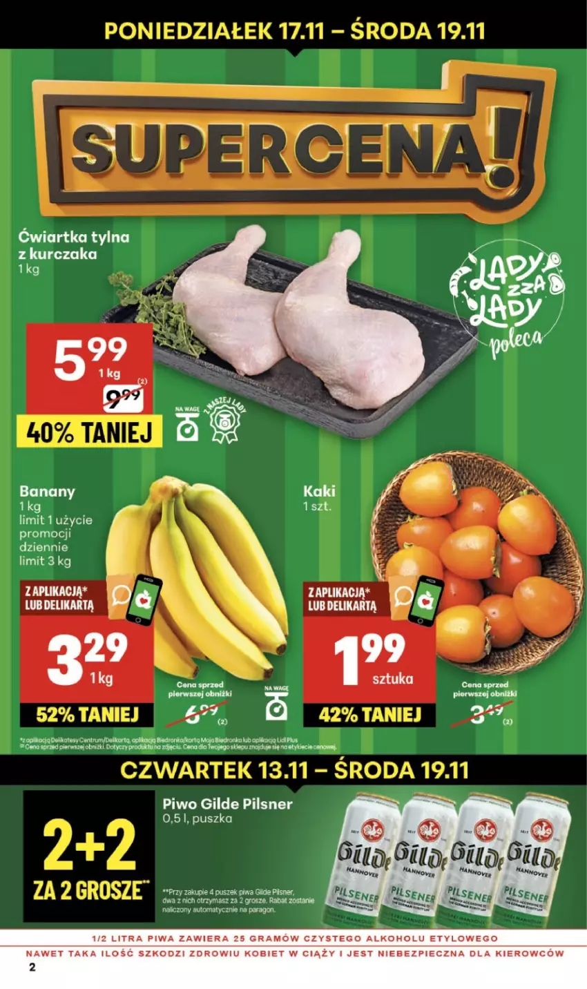 Gazetka promocyjna Delikatesy Centrum - Franczyza DC46 Czwartek - ważna 13.11 do 19.11.2025 - strona 2 - produkty: Banany, Gra, Kurczak, Piec, Piwa, Piwo