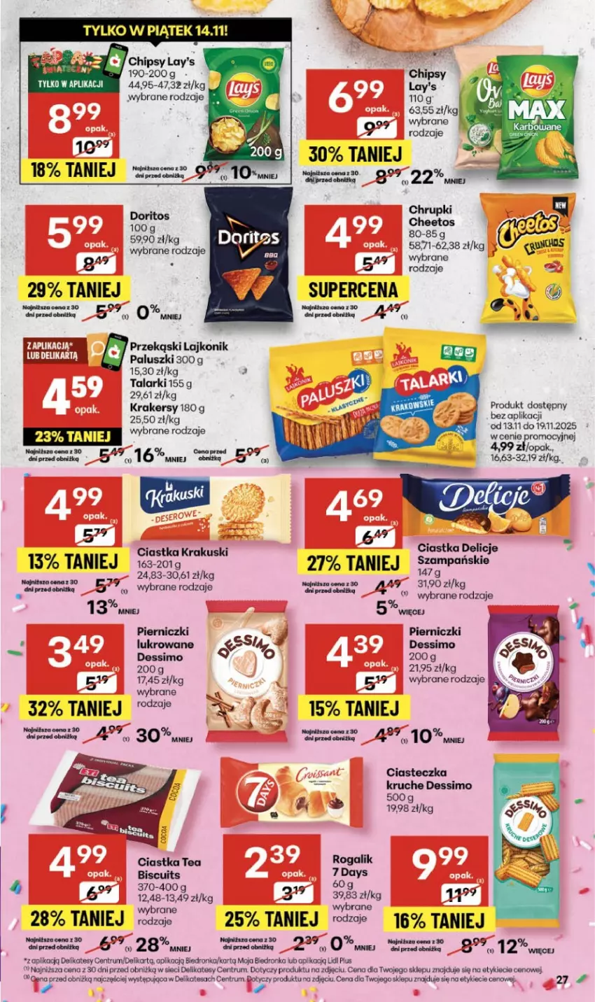 Gazetka promocyjna Delikatesy Centrum - Franczyza DC46 Czwartek - ważna 13.11 do 19.11.2025 - strona 27 - produkty: Ciastka, Delicje, Krakersy, Krakus, Krakuski, Lajkonik, Rogal, Rum