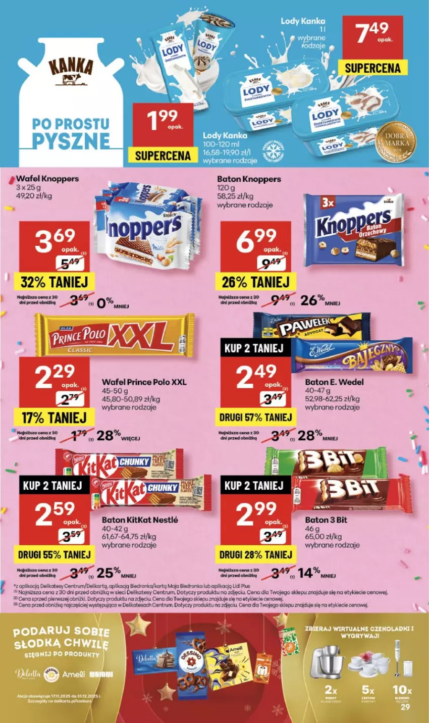 Gazetka promocyjna Delikatesy Centrum - Franczyza DC46 Czwartek - ważna 13.11 do 19.11.2025 - strona 29 - produkty: Baton, E. Wedel, Knoppers, Prince Polo, Rum