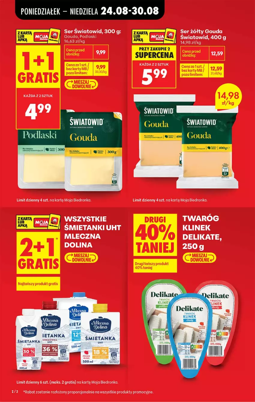 Gazetka promocyjna Biedronka - Od Poniedziałku - ważna 24.08 do 30.08.2026 - strona 2 - produkty: Gouda, Gra, Podlaski, Por, Ser, Twaróg