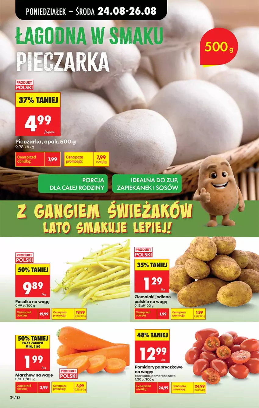 Gazetka promocyjna Biedronka - Od Poniedziałku - ważna 24.08 do 30.08.2026 - strona 24 - produkty: Fa, Piec, Pieczarka, Pomidory, Por, Sos, Ziemniaki