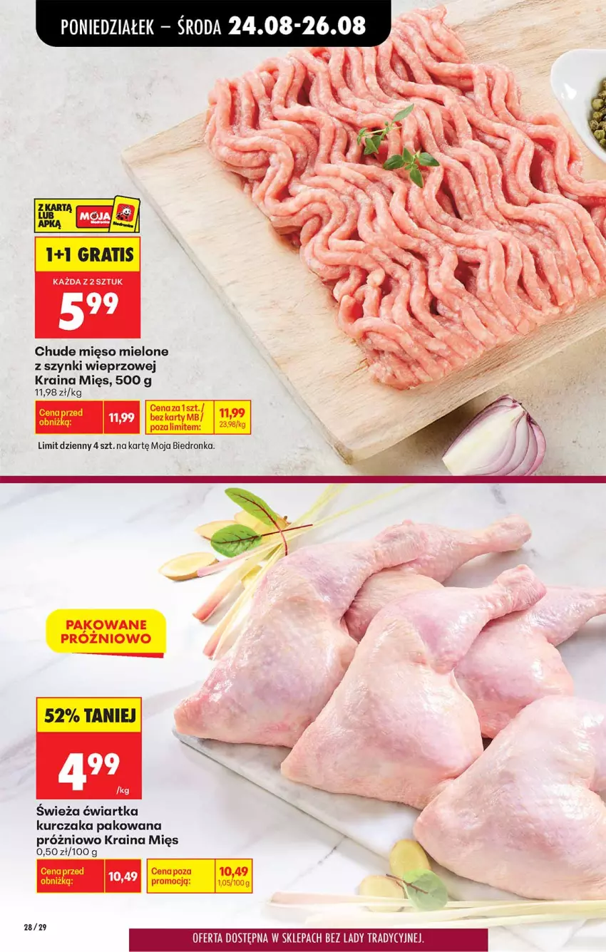 Gazetka promocyjna Biedronka - Od Poniedziałku - ważna 24.08 do 30.08.2026 - strona 28 - produkty: Kurczak, Mięso, Mięso mielone, Mięso mielone z szynki
