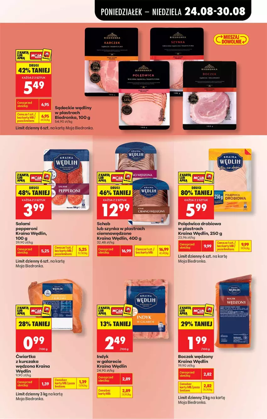 Gazetka promocyjna Biedronka - Od Poniedziałku - ważna 24.08 do 30.08.2026 - strona 39 - produkty: Boczek, Fa, Gala, Kosz, Kurczak, Polędwica, Salami, Szynka