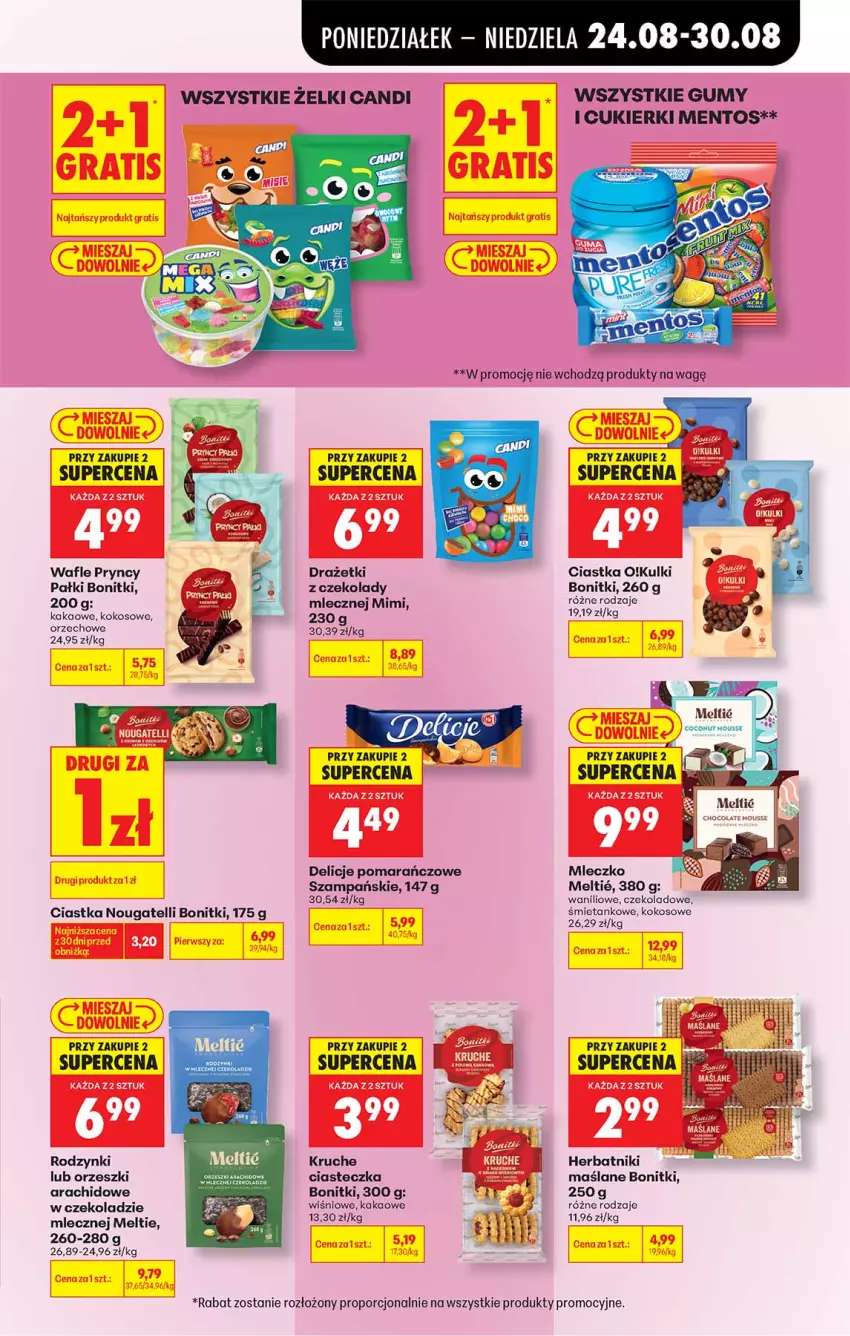Gazetka promocyjna Biedronka - Od Poniedziałku - ważna 24.08 do 30.08.2026 - strona 47 - produkty: Bonitki, Ciastka, Cukier, Cukierki, Delicje, Herbatniki, Kakao, Kokos, Mentos, Mleczko, Orzeszki, Por, Rodzynki, Wafle