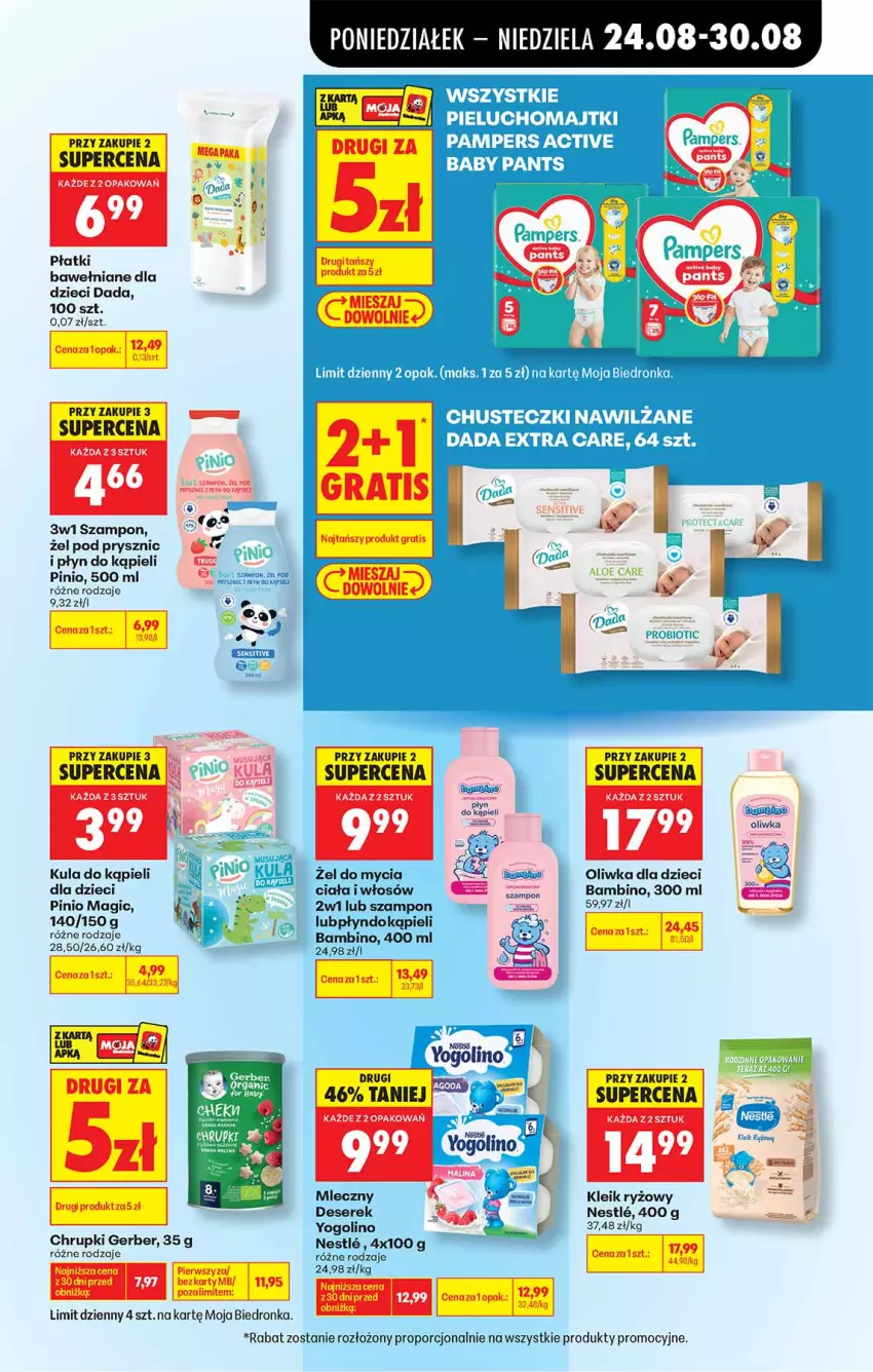 Gazetka promocyjna Biedronka - Od Poniedziałku - ważna 24.08 do 30.08.2026 - strona 59 - produkty: Chrupki, Dada, Deser, Dzieci, Gerber, Oliwka dla dzieci, Płyn do kąpieli, Por, Ryż, Ser, Serek, Szampon