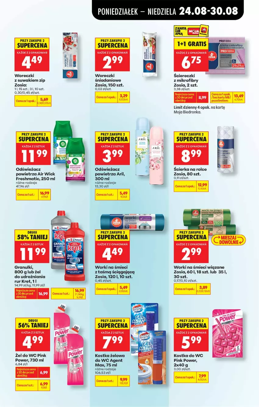 Gazetka promocyjna Biedronka - Od Poniedziałku - ważna 24.08 do 30.08.2026 - strona 61 - produkty: Air Wick, Danio, Gra, Kostka do wc, Kret, Worki na śmiec, Worki na śmieci