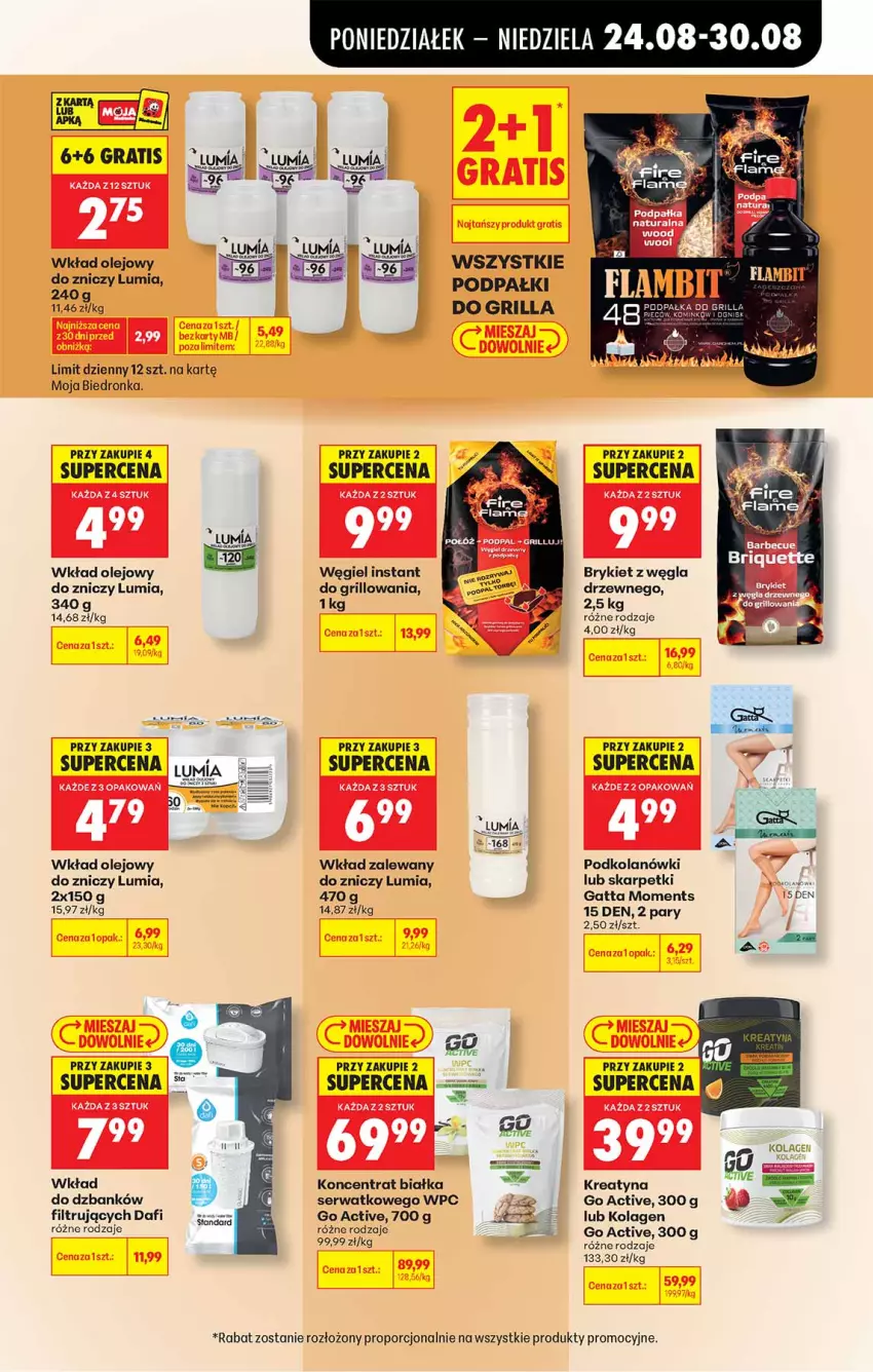 Gazetka promocyjna Biedronka - Od Poniedziałku - ważna 24.08 do 30.08.2026 - strona 63 - produkty: Gatta, Gra, Grill, Karp, Kolagen, Moments, Olej, Por, Ser, Skarpetki, Wkład olejowy, Znicz
