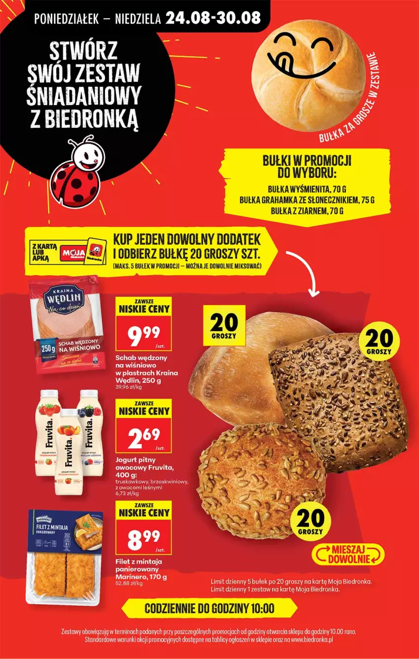 Gazetka promocyjna Biedronka - Od Poniedziałku - ważna 24.08 do 30.08.2026 - strona 67 - produkty: Bułka, Bułka grahamka, Filet z mintaja, Gra, Jogurt, Jogurt pitny, Mintaj