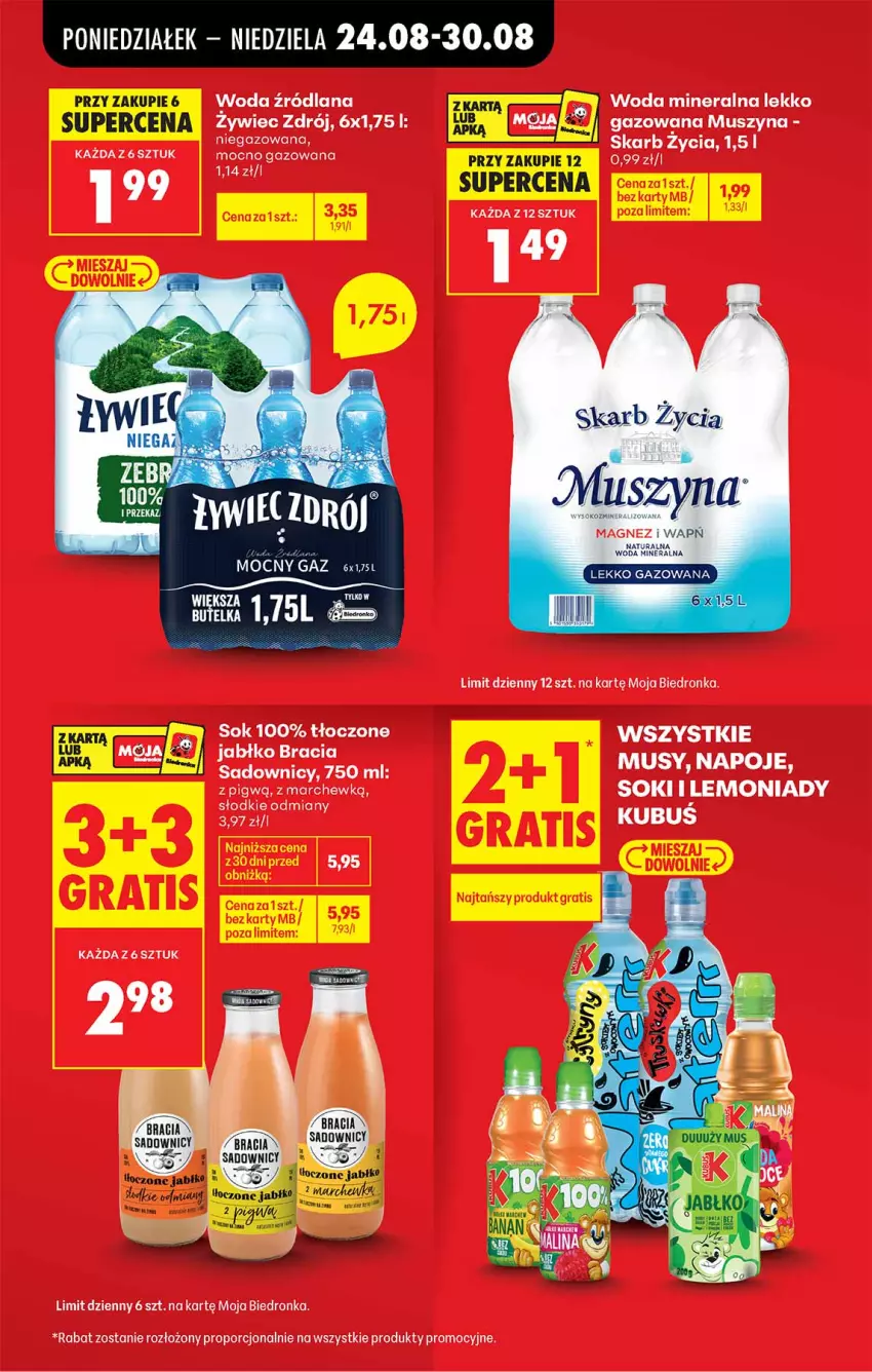 Gazetka promocyjna Biedronka - Od Poniedziałku - ważna 24.08 do 30.08.2026 - strona 9 - produkty: LANA, Napoje, Por, Sok, Woda, Woda mineralna