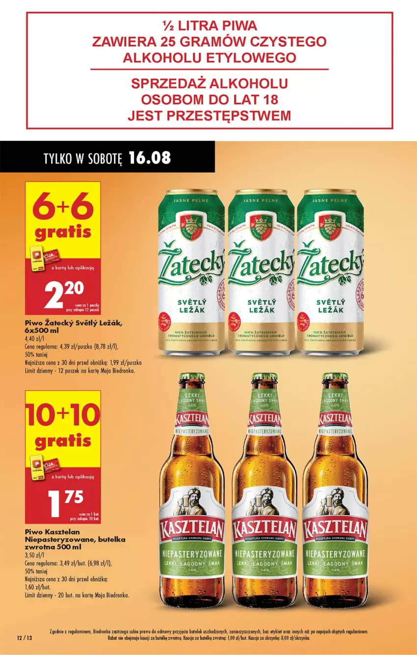 Gazetka promocyjna Biedronka - Od Czwartku - ważna 14.08 do 20.08.2025 - strona 14 - produkty: Gra, Kasztelan, Piwa, Piwo
