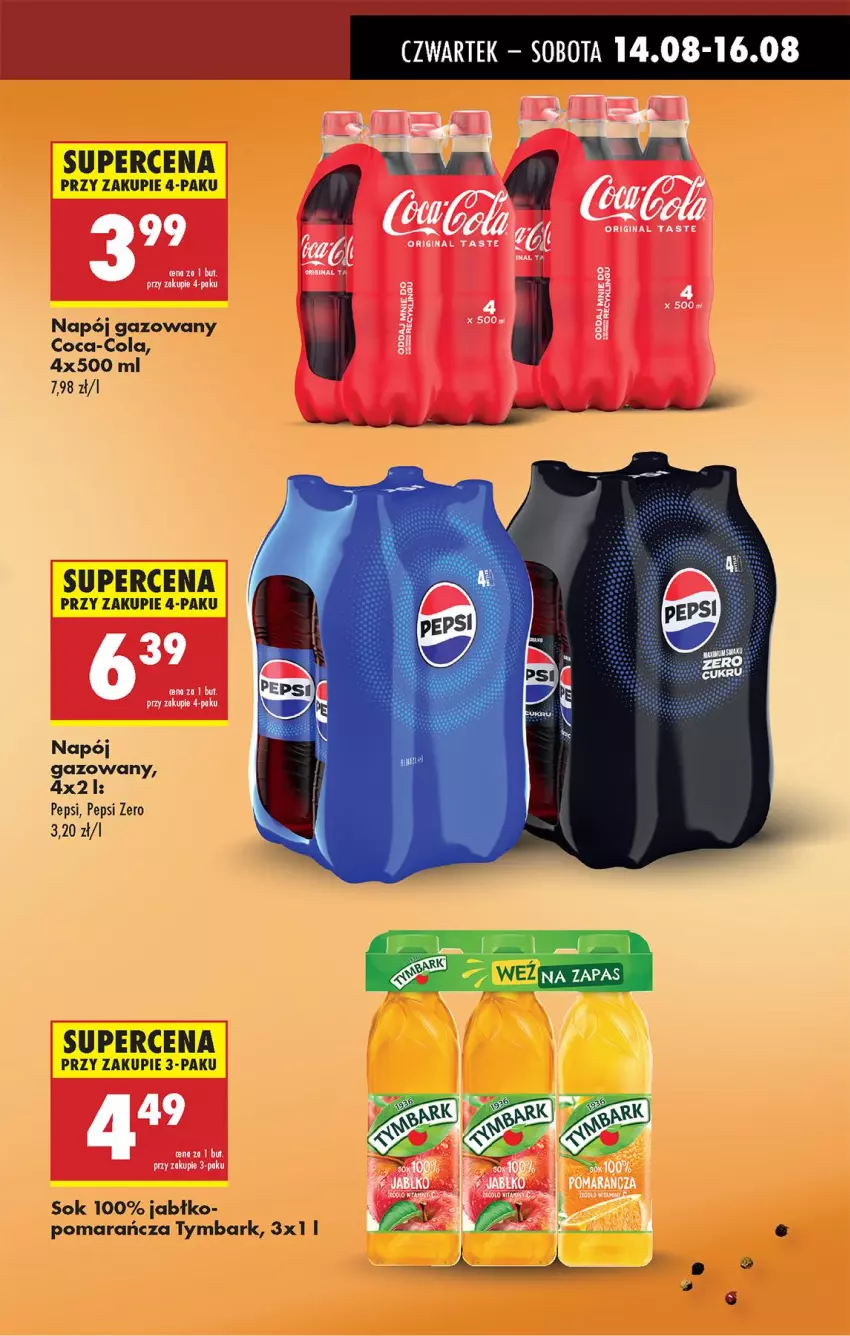 Gazetka promocyjna Biedronka - Od Czwartku - ważna 14.08 do 20.08.2025 - strona 17 - produkty: Coca-Cola, Napój, Napój gazowany, Pepsi, Sok, Tymbark
