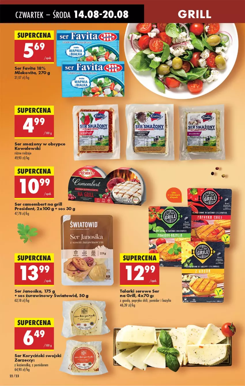 Gazetka promocyjna Biedronka - Od Czwartku - ważna 14.08 do 20.08.2025 - strona 24 - produkty: Bazyl, Bazylia, Camembert, Fa, Favita, Grill, Mleko, Mlekovita, Papryka, Ser, Sos, Wino