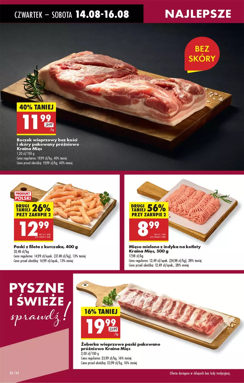 Gazetka promocyjna Biedronka - Od Czwartku - ważna 14.08 do 20.08.2025 - strona 38 - produkty: Boczek, Boczek wieprzowy, Kotlet, Kurczak, Mięso, Mięso mielone