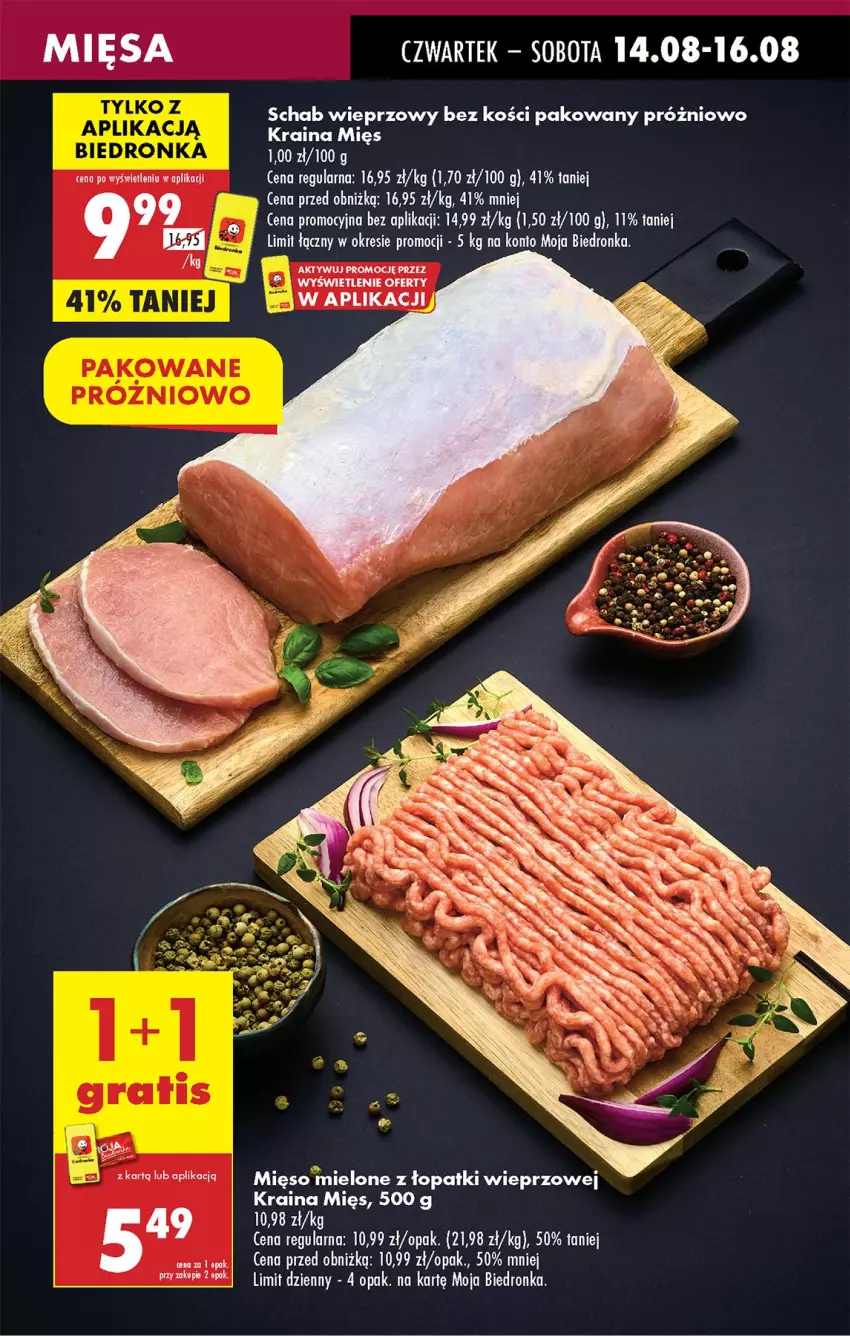 Gazetka promocyjna Biedronka - Od Czwartku - ważna 14.08 do 20.08.2025 - strona 39 - produkty: Mięso, Mięso mielone, Mięso mielone z łopatki wieprzowej, Schab wieprzowy