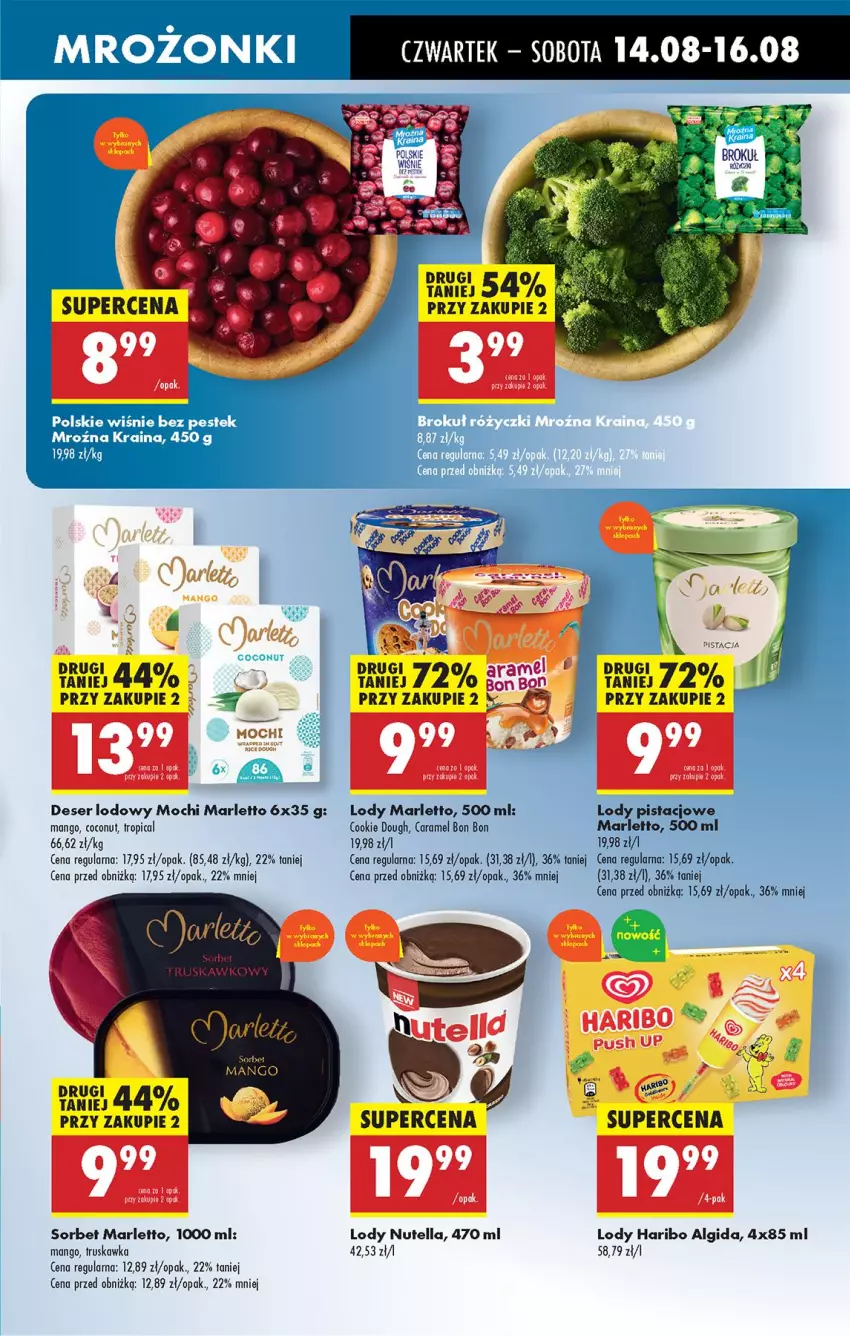 Gazetka promocyjna Biedronka - Od Czwartku - ważna 14.08 do 20.08.2025 - strona 45 - produkty: Algida, Deser, Haribo, Klej, LG, Lody, Mango, Nutella, Ser, Stek, Tropical, Wisnie
