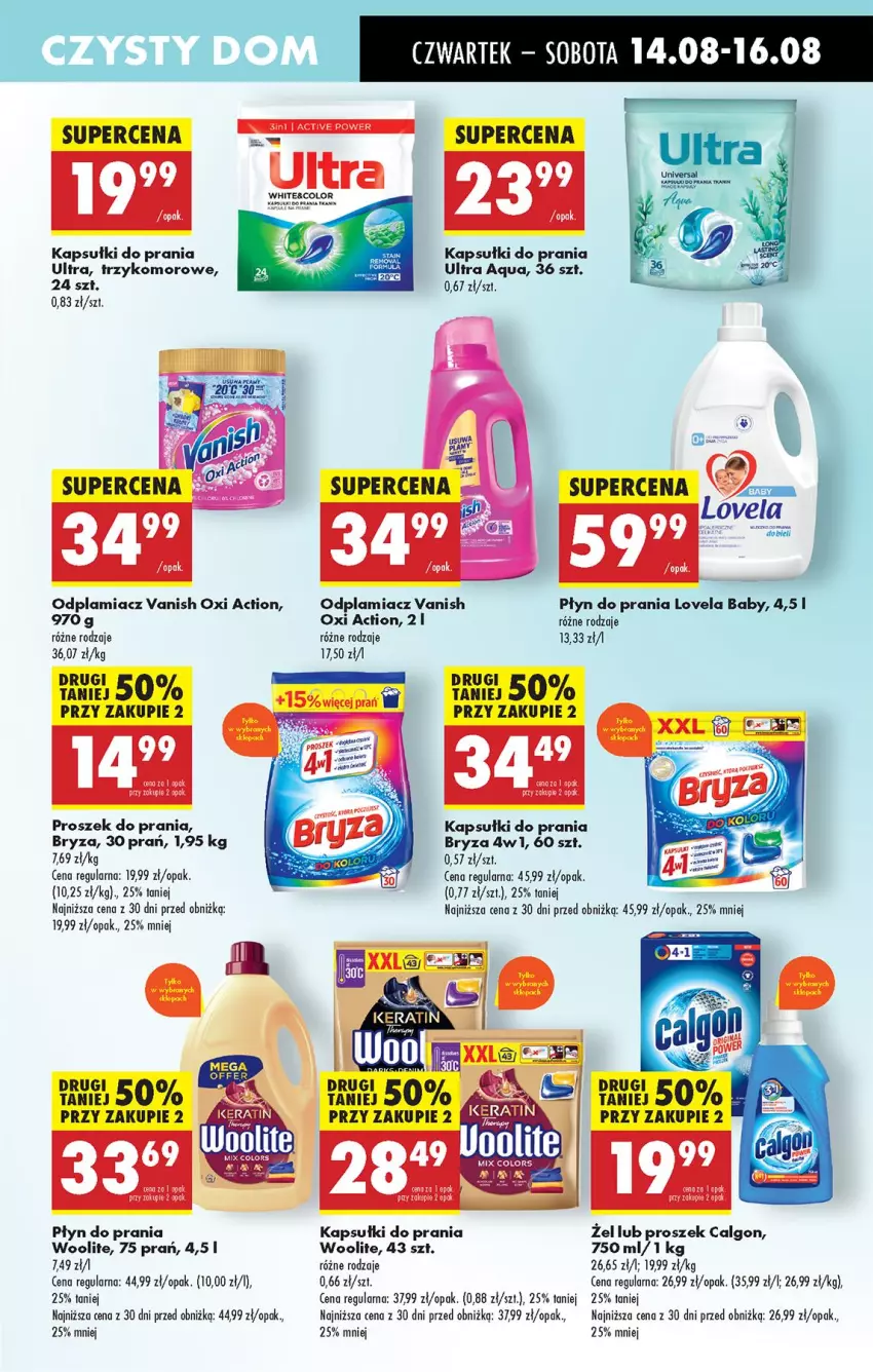 Gazetka promocyjna Biedronka - Od Czwartku - ważna 14.08 do 20.08.2025 - strona 63 - produkty: Bryza, Calgon, Kapsułki do prania, LG, Lovela, Odplamiacz, Płyn do prania, Proszek do prania, Vanish, Woolite