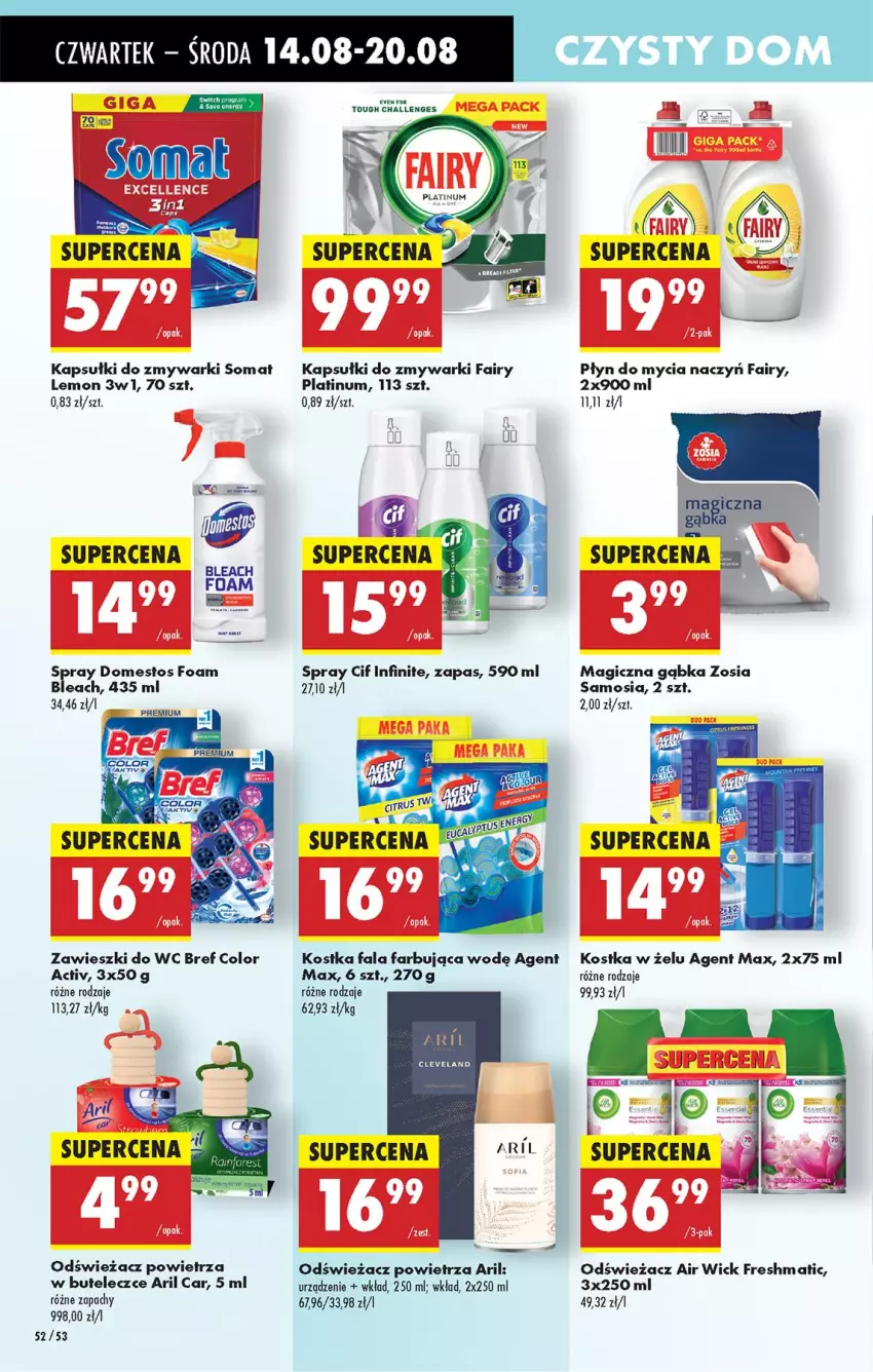 Gazetka promocyjna Biedronka - Od Czwartku - ważna 14.08 do 20.08.2025 - strona 64 - produkty: Air Wick, Bref, Do mycia naczyń, Domestos, Fa, Fairy, Odświeżacz powietrza, Płyn do mycia, Płyn do mycia naczyń, Somat, Zawieszki, Zmywarki