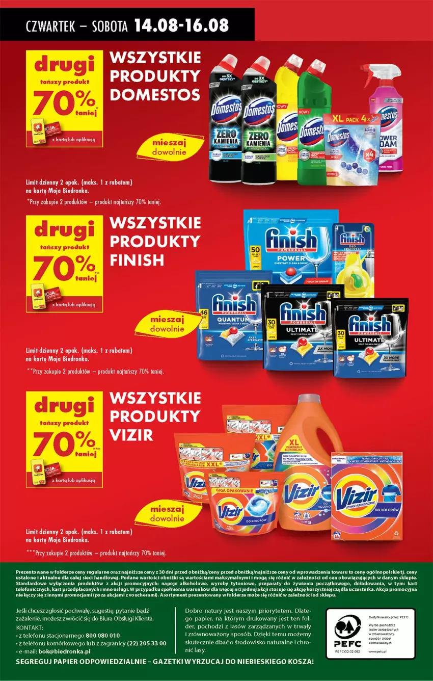 Gazetka promocyjna Biedronka - Od Czwartku - ważna 14.08 do 20.08.2025 - strona 72 - produkty: Domestos, Finish, Gra, Kosz, Lion, Napoje, Papier, Telefon, Vizir