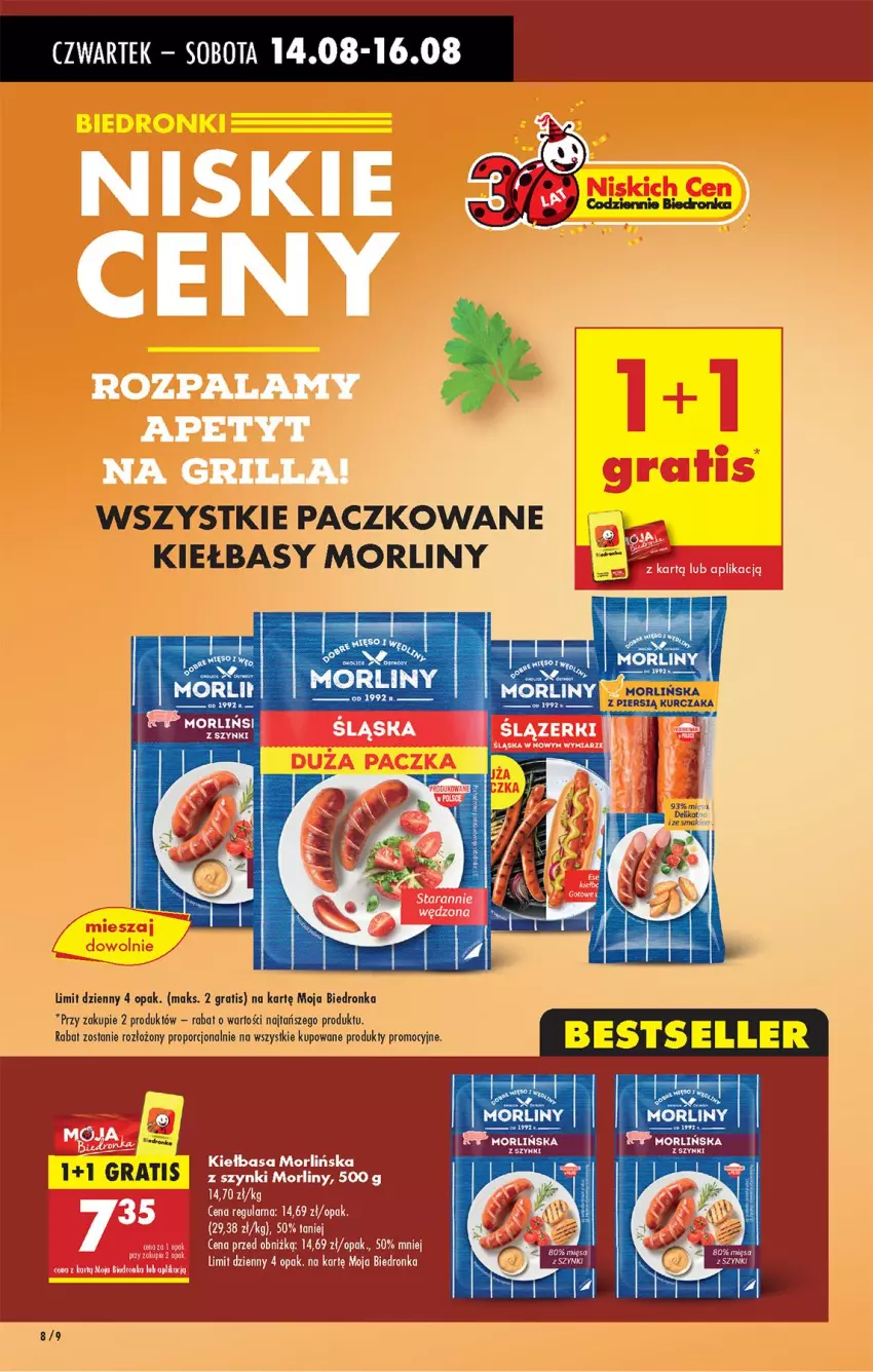 Gazetka promocyjna Biedronka - Od Czwartku - ważna 14.08 do 20.08.2025 - strona 8 - produkty: Fa, Gra, Kiełbasa, Koc, Kurczak, Morliny, Por