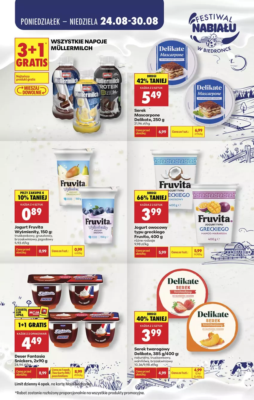 Gazetka promocyjna Biedronka - Gazetka - ważna 25.08 do 01.09.2026 - strona 6 - produkty: Deser, Fa, Fanta, Gra, Jogurt, Mango, Mascarpone, Napoje, Por, Ser, Serek, Serek twarogowy