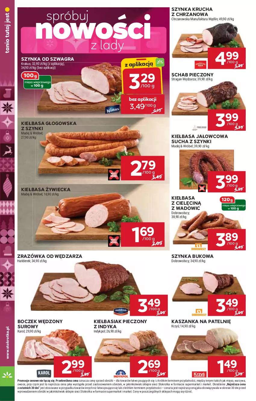 Gazetka promocyjna Stokrotka - Supermarket - ważna 13.11 do 19.11.2025 - strona 10 - produkty: Basia, Boczek, Chrzan, Fa, Gra, Kasza, Kaszanka, Kiełbasa, Kiełbasa głogowska, Krakus, Mięso, Owoce, Piec, Schab pieczony, Szynka, Warzywa