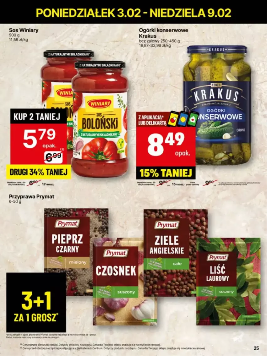 Gazetka promocyjna Delikatesy Centrum - ważna 03.02 do 09.02.2025 - strona 18 - produkty: Fa, Kaki, Krakus, Ogórki konserwowe, Prymat, Rum, Ser, Sos, Winiary