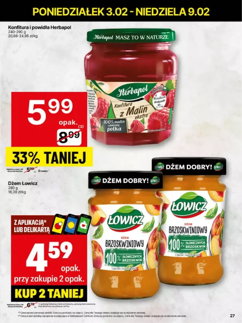 Gazetka promocyjna Delikatesy Centrum - ważna 03.02 do 09.02.2025 - strona 20 - produkty: Dżem, Herbapol, Konfitura