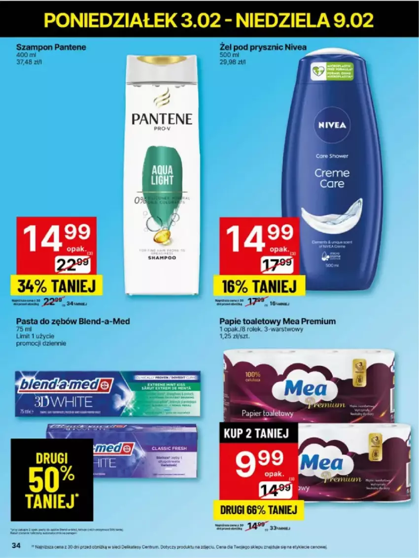 Gazetka promocyjna Delikatesy Centrum - ważna 03.02 do 09.02.2025 - strona 28 - produkty: Blend-a-Med, Nivea, Pantene, Pasta do zębów, Szampon