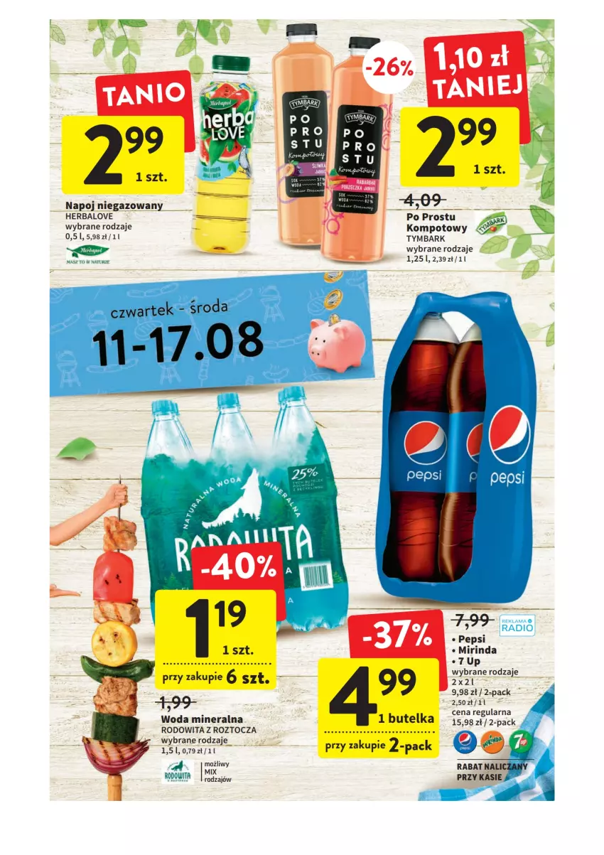Gazetka promocyjna Intermarche - Gazetka Intermarche - ważna 11.08 do 17.08.2022 - strona 7 - produkty: Mirinda, Pepsi, Tymbark, Woda, Woda mineralna