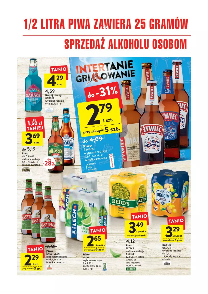 Gazetka promocyjna Intermarche - Gazetka Intermarche - ważna 11.08 do 17.08.2022 - strona 8 - produkty: Gra, Kasztelan, Koc, Napój, Okocim, Piwa, Piwo, Radler, Redd's