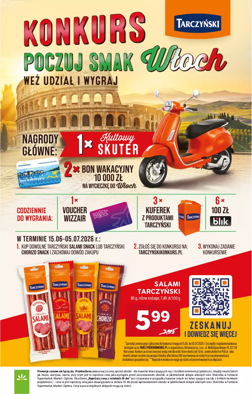 Gazetka promocyjna Stokrotka - Supermarket - ważna 18.06 do 24.06.2026 - strona 13 - produkty: Mięso, Optima, Owoce, Salami, Tarczyński, Warzywa